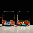 Conjunto de Garrafa e 4 Copos de Vidro Colorful