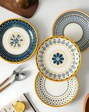 4 Pratos de Cerâmica em Relevo Design Japonês para Mesa Posta