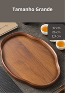 Bandeja de Madeira Decorativa para Servir e Decorar