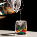 Conjunto de Garrafa e 4 Copos de Vidro Colorful