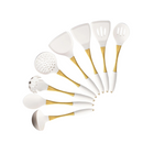 Conjunto de Utensílios de Cozinha de Silicone Ouro Branco 8 Peças