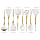 Conjunto de Utensílios de Cozinha de Silicone Ouro Branco 8 Peças