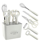 Conjunto de Utensílios de Cozinha em Aço Inoxidável Descascador Faca e Tesoura