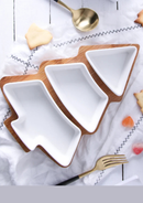 Prato de Sobremesa em Cerâmica Formato Árvore de Natal